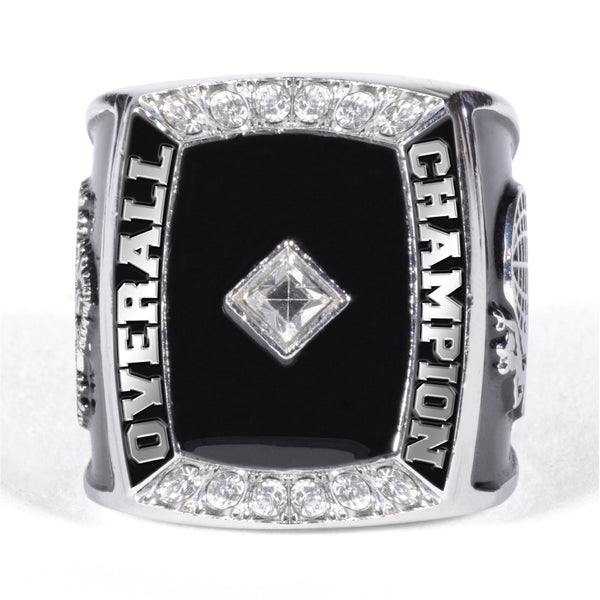 MEN'S SWAROVSKY NPC / IFBB "OVERALL CHAMPION" RING SILVER/BLACK