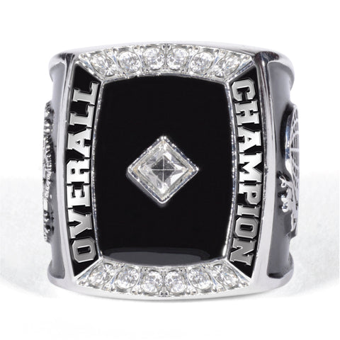 MEN'S SWAROVSKY NPC / IFBB "OVERALL CHAMPION" RING SILVER/BLACK